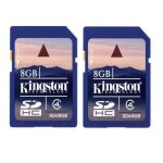 2pcs kingston digital carte sd sdhc 8go sdhc class 4 en vrac (sans lemballage )