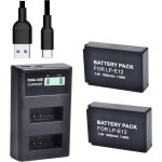 2pcs lp - e12 batteries 1050ma et usb chargeur pour canon eos m m2 m10 m50 m50 mark ii m100 m200 rebel ...