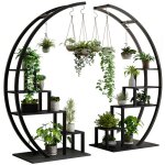 2pcs meuble plantes � 5 niveaux - support pour plantes en ronde - �tag�res ouvertes - pour salon chambre ...