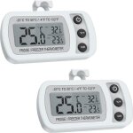 2pcs mini thermomtre rfrigrateur rfrigrateur conglateur tanche cran lcd enregistrement max et ...