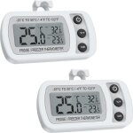 2pcs mini thermomtre rfrigrateur rfrigrateur conglateur tanche cran lcd enregistrement max et ...