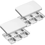 2pcs moule � gla�ons grand moule � gla�ons avec couvercle acier inoxydable grands cubes bac � gla�ons ...