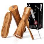 2pcs moulin à sel et poivre en bois avec broyeur en céramique réglable cuillère et 2 brosse moulins Épices ... 2pcs moulin à sel et poivre en bois avec broyeur en céramique réglable cuillère et 2 brosse moulins Épices ...