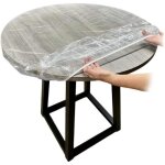 2pcs nappe ajuste en vinyle nappe ronde transparente  bords lastiques couverture de table impermable ...