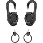 2pcs porte cls extensiblesporte badge enrouleur robusteporte clef retractable avec cordon en acier extensible ...