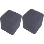 2pcs pouf en velours pouf extensible rectangulaire pouf bas lastique pour salon housse uniquement tabouret ...