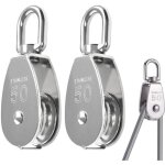 2pcs poulie simple acier inox m50 / 400kg poulie de levage poulie acier inoxydable poulie avec roulements ...
