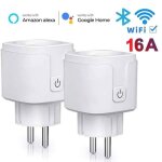 2pcs prise connecte wifi intelligente 16a compatible avec android ios amazon alexa google home assistant ...