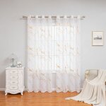 2pcs rideaux en marbre feuille dor impression mtal bronzage traitement floral abstrait rideaux - ohp ...