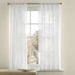 2pcs rideaux voilage 150x215cm voilage blanc semi - transparent rideaux passe tringle de porte pour chambre ...