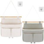 2pcs sac de rangement suspendu salle de bain organisateur de porte vide poche mural rangement tissu mural ...