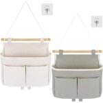 2pcs sac de rangement suspendu salle de bain organisateur de porte vide poche mural rangement tissu mural ...