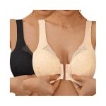 2pcs soutien gorge ouvert devant sans armature soutiens - gorge de sport femme sports bra lace quotidien ...