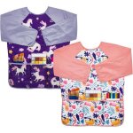 2pcs tablier peinture enfant - blouse peinture impermable avec 3 poches convient aux enfants de 3  ...