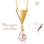 2splendid collier en cristal autrichien baign dans lor. ide cadeau femme originale. bel crin cadeau ...