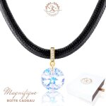 2splendid collier femme avec cristal autrichien baign dans lor. coffret cadeau femme. idal pour nol ...