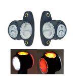 2 feux de gabarit led 12v 24v rouge blanc orange position feux de position latraux coud court camion ...