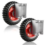 2x 200mm roulettes de portail roues robustes en caoutchouc plein pour portails m�talliques battants bois ...