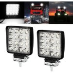 2x 48w projecteur phare de travail 12v led carr led moto spot feux additionnels offroad lampe - noir ...