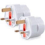2x adaptateur prise anglaise - mod�le schuko type g - fiche france vers royaume - uni - prise compact ...