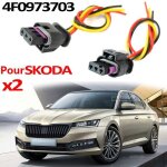 2x faisceau de capteurs de stationnement 3 broches avec fil oe :4f0973703 pour skoda octavia mk3 / 4 ...