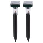 2x lampes solaires led anti - rongeurs (carres) repulsif nuisibles pour le jar