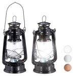 2x lampe - temp�te led lanterne retro comme d�coration de fen�tre ou de jardin � piles noir