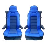 Housse de siège - mercedes - actros axor atego - 2 pièces - bleu - compatible airbag Housse de siège - mercedes - actros axor atego - 2 pièces - bleu - compatible airbag