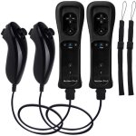 Manette wii - compatible nintendo - 2 télécommandes - détecteur de mouvement - 2 nunchuck - noir Manette wii - compatible nintendo - 2 télécommandes - détecteur de mouvement - 2 nunchuck - noir
