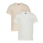 2x t - shirt beige / blanc homme tommy hilfiger dm0dm21344