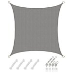 2x2 voile dombrage carre respirante - toile de jardin avec fixation acier inox