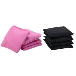 2x4 sacs de cornhole ? rose / noir ? jeu d?adresse extrieur ? remplissage granul ? wicked wood