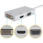 3 en 1 adaptateur mini dp vers hdmi / dvi / vga pour macbook / macbook pro / macbook air noir
