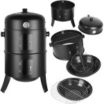 3 en 1 barbecue fumoir smoker charbon de bois multifonctions bbq grill  charbon combo fumoir & barbecue ...