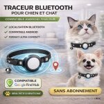 3 en 1 : traceur localisateur (sans sim) bluetooth + collier r�fl�chissant + clochette - compatible android ...