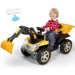 3 en 1 tracteur � p�dales enfants avec volant 6 pneus durablescharge 35kgpelleteuse pour enfant de 3 ...