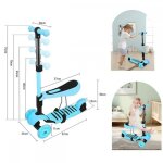 3 en 1 trottinette pour enfants - mengda - trottinette avec sige - guidon lger et rglable - 2 roues ...