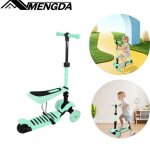 3 en 1 trottinette pour enfants - mengda - avec si�ge - patinette r�glable en hauteur - 2 led roues - ...
