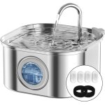 3. 2l fontaine  eau pour animaux de compagnie en acier inoxydablefontaine  eau pour chat ultra silencieuse ...