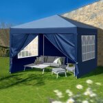 3 * 3m tonnelle de jardin pliant 2 portes + 2 fentres impermable bleu tente de camping