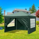 3 * 3m tonnelle de jardin pliant 2 portes + 2 fentres impermable vert tente de camping