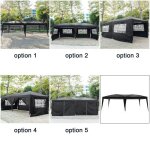 3 * 6m tente de camping tonnelle pour jardin ext�rieur r�ception f�te noir 2 portes + 4 fen�tres