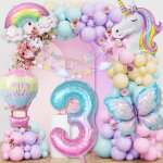 3 ans decoration anniversaire licorne decoration anniversaire papillon ballon anniversaire 3 ans licorne ...