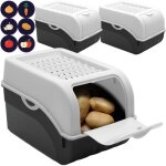 3 botes de conservation alimentaire 5l blanc artecsis / boite a pomme de terre stickers inclus stockage ...