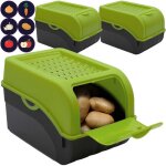 3 botes de conservation alimentaire vert + 6 stickers artecsis / pour env. 4kg de pommes de terre / ...