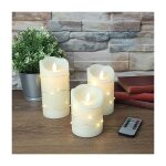 3 bougies led en cire avec guirlande micro led effet flamme fascillante avec t�l�commande d�coration ...