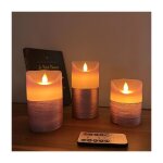 3 bougies led violette en cire flamme vacillante blanc chaud avec télécommande pour décorer salon chambre ...