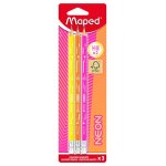 Crayon à papier hb2 - maped - néon - ergonomique - mine résistante - couleurs fluo Crayon à papier hb2 - maped - néon - ergonomique - mine résistante - couleurs fluo