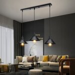 3 lampes lustre suspension en fer e27 22cm pendentif luminaire corde ajustable pour salle � manger couloir ...