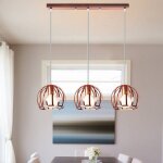 3 lampes suspension luminaire industrielle en barre loft lustre cage diamant or rose lampe de plafond ...